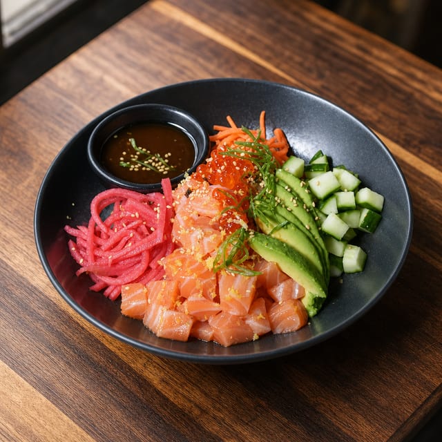 Poke: salmon bowl.